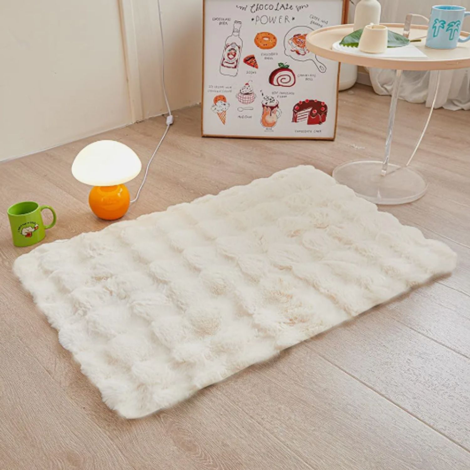 Alfombra Nordica 50x80 Cm Simil Conejo Super Suave Varios Colores