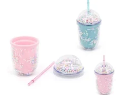 Vaso Capibara Con Pelotitas Multicolor Y Cubre Sorbete WF-18