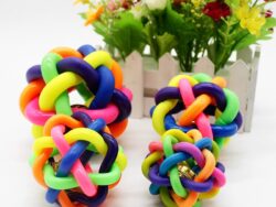 Pelota Trenzada Con Cascabel Para Mascotas