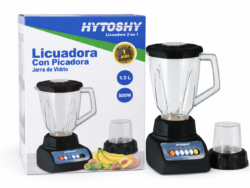 Licuadora De Vidrio Con Picadora Hytoshy 1.5L 500W HY-999G