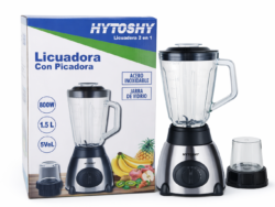 Licuadora Con Picadora 800W 1.5L 5 Niveles Hytoshy Jarra de Vidrio