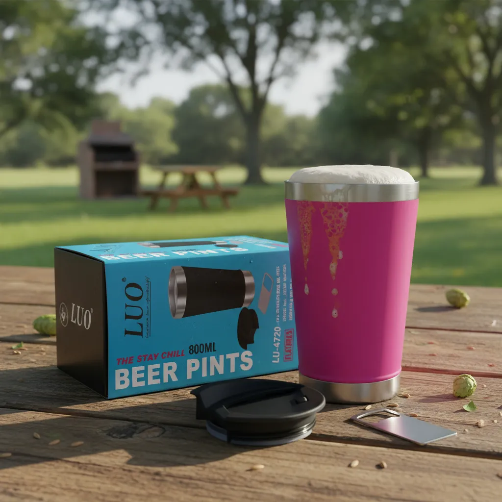 Vaso Cervecero De Acero Inoxidable 600 Ml Con Destapador LUO LU-4720 - Image 4