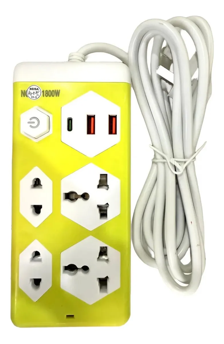 Zapatilla Electrica Alargue + Usb+ Tipo C AMT-F1 - Image 2