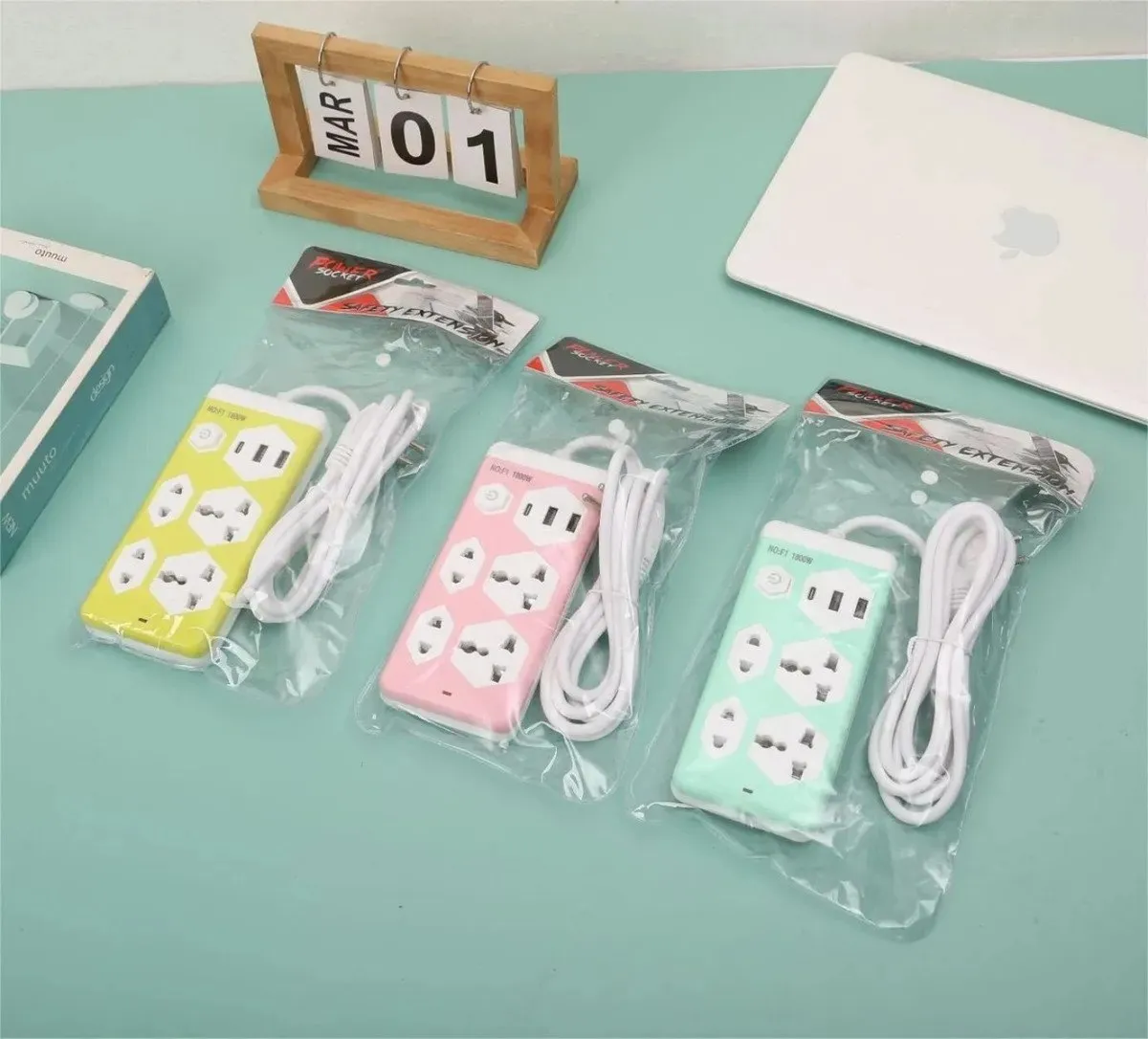 Zapatilla Electrica Alargue + Usb+ Tipo C AMT-F1 - Image 3