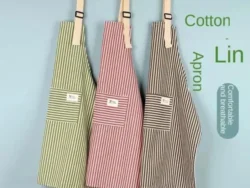 Delantal De Cocina A Rayas De Algodon Apron DLT-M01