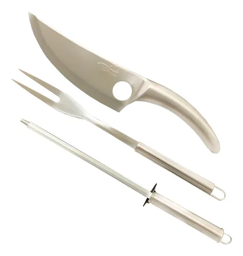 Set X3 Cubiertos Para Cocina Asado Churrasco Blister Rojo Kitchen Tools