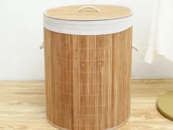 Tacho de Bambu Para Ropa Con Bolsa de Tela 50CM ALTO X 35