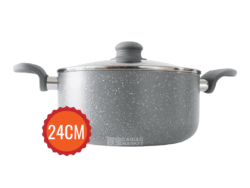 Cacerola De Granito Antiadherente Asas Silicona 24cm HS-6008-24