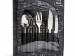 Juego De Cubiertos Duavf 25 Piezas Negro N 7007