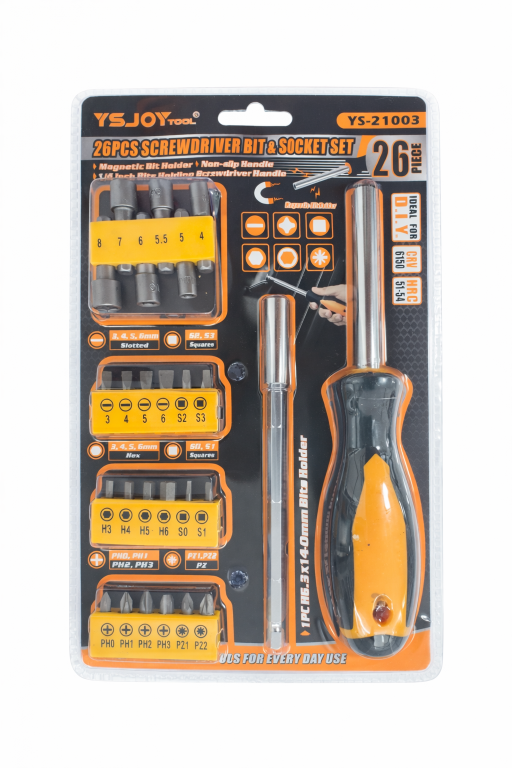 Juego Destornillador + Puntas y Tubos 26 Piezas YS-21003 F-450