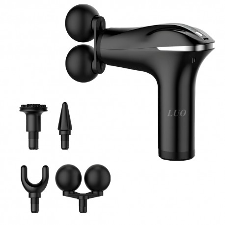 Pistola Masajeador Fascial LUO LU-4988 Con 4 Cabezas