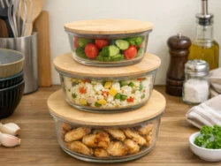 Set X3 Bowl Contenedor Hermeticos De Vidrio Js-7161 OSR