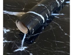 Rollo Vinilo 60cm x 2 Metros Holzboden Negro con Lineas Blancas