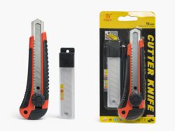 Cutter Knife Blister Naranja Con Repuestos HSZY 18MM