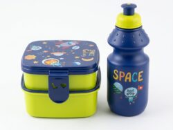 Set Infantil Vianda Escolar Cuadrada o Retangular + Botella "Space Galaxy" GT135/GT135-1