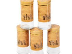 Especiero de Vidrio Diseño Simil Madera Por unidad 202477 130ml