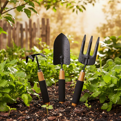 Set Herramienta X3 Jardin Manual Palita Rastrillo Cultivador