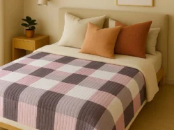 Frazada Con Cordero Acanalada Escocesa 220X200cm