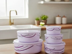 Set Tupper Hermeticos 5 Contenedores Melamina Con Tapa Cool + Bazar 6105