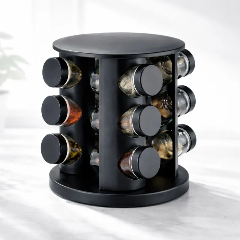 Especiero Redondo De Acero Inox. 12 Frascos Base Giratoria 142054 Hogal Actual - Image 2