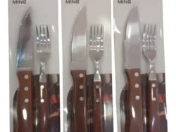 Set De Cubiertos Para Asado X2 Cuchillo + Tenedor JMF-0316