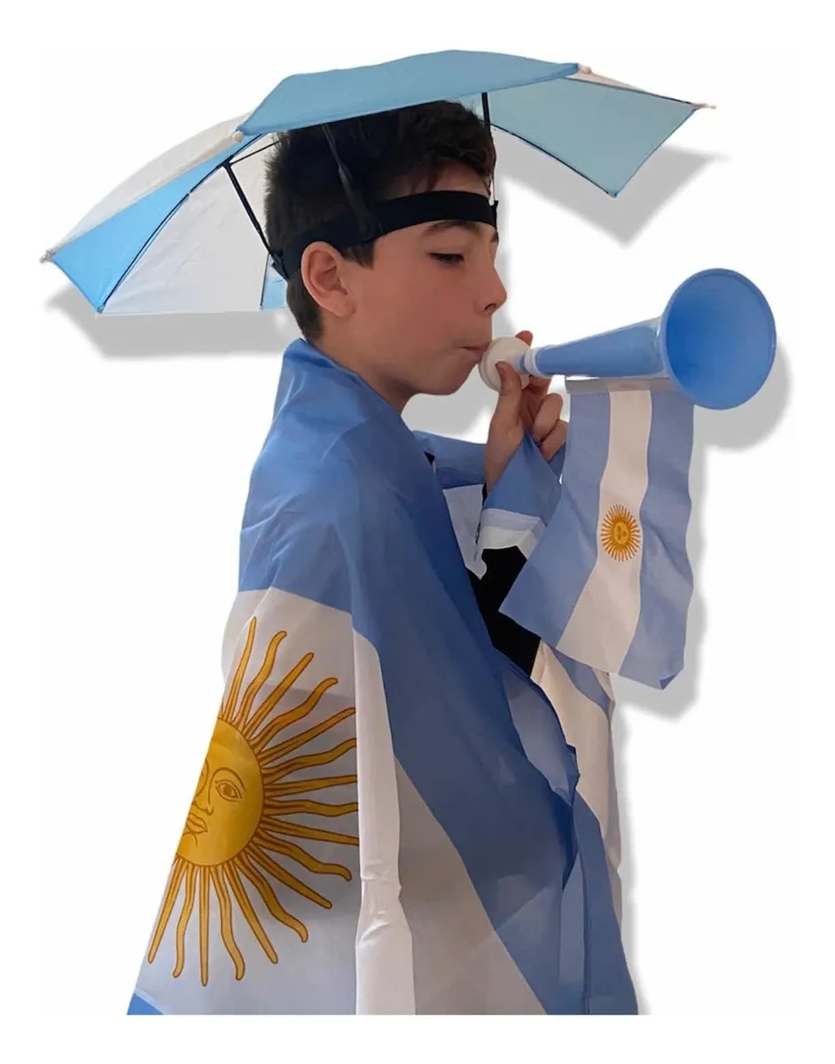Corneta Bocina 27cm Con Bandera Argentina Chica Mundial WCF-04 - Image 2