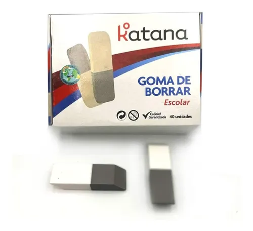 Goma De Borrar Escolar Lapiz Katana 40 Unidades En Caja 5cm
