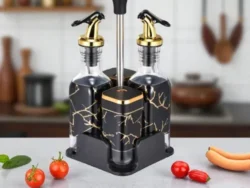 Set Condimentero 4 Pc Vidrio Marmolado Livorno 202501