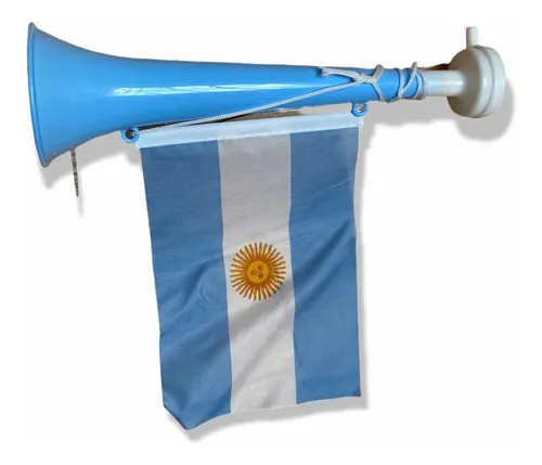 Corneta Bocina 27cm Con Bandera Argentina Chica Mundial WCF-04