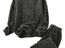 Pijama Polar Tela De Peluche Para Invierno Talla Surtida Blanco Oriental PIJAM-14