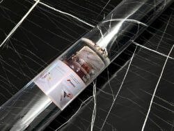 Rollo Vinilo Autoadhesivo Negro con Lineas Blancas 1,20mts x 3mts