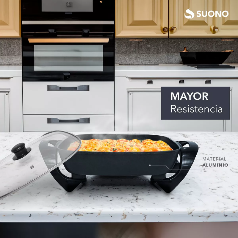 Sarten Electrica Suono HOG0163 Antiadherente Tapa de Vidrio 1500W - Image 3