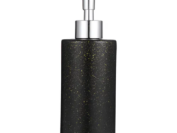 Dispensador Botella De Champú De Vidrio De 350 Ml Negro con Pintura Dorada 203539