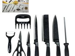 Set De Cuchillos Kunsion 8 Piezas En Acero Negro KS-8PC IS5355A