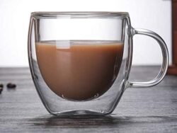 Taza de Café de Vidrio Hueco Doble Pared TH-114