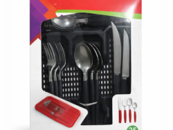 Set de Cubiertos 25 PiezasCon Mango Negro JK-4150