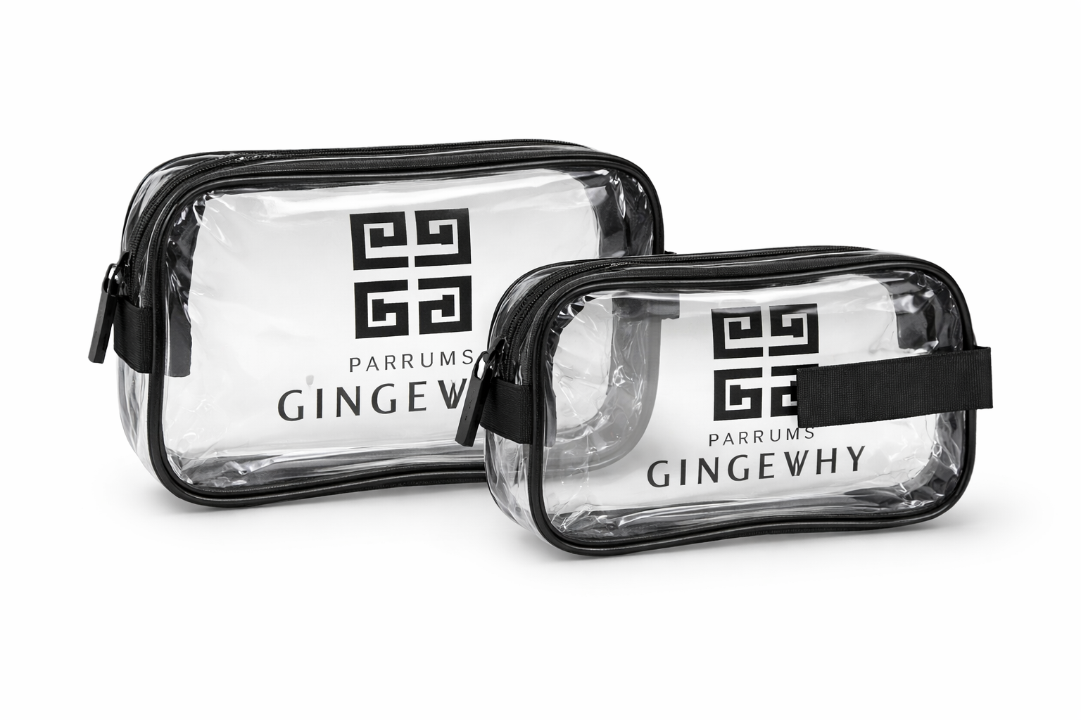 Set de Necesers Transparentes x2 Organizadores de Viaje con Cierre YN253003 Gincevhy