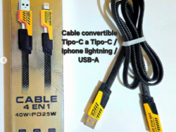 Cable 4 en 1 Reforzado 40W PD25W CAB-44007 S225