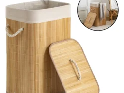 Cesto Para Ropa Sucia De Bambú Tamaño Grande Con Tapa Suono HOG0701