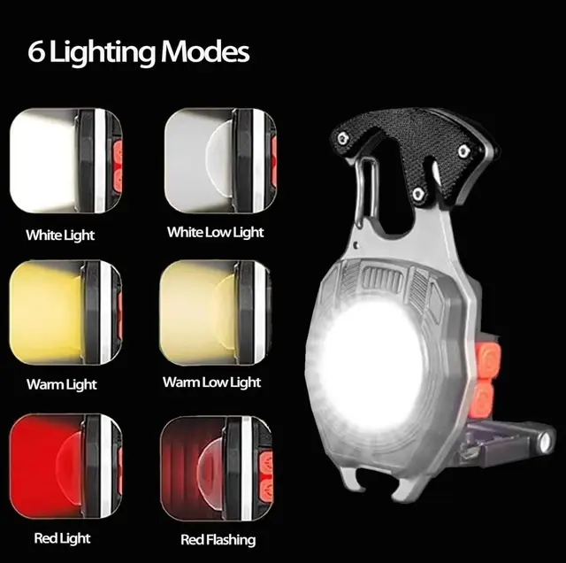 Llavero Linterna Tactica Luz Encendedor Gancho Destornillador W5147 - Image 3