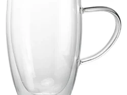 Taza De Café De Vidrio De Doble Pared Con Asa 450ml TH-129