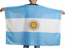 Bandera Argentina Para Brazos 140x90 Cm Mundial Cotillon 2026WC-03