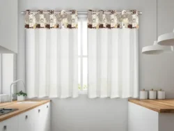 Cortina De Cocina Microfibra con Pasa Caño 1.10MTS C4091