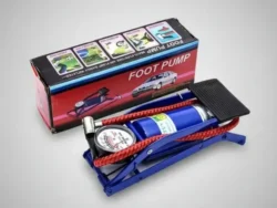 Inflador de Pie Para Bicicleta Auto Y Moto Manómetro Azul Foot Pump