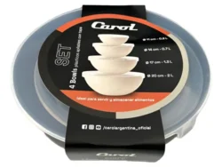 Set Bowls X4 Plastico Apilables Con Tapa Carol 34000