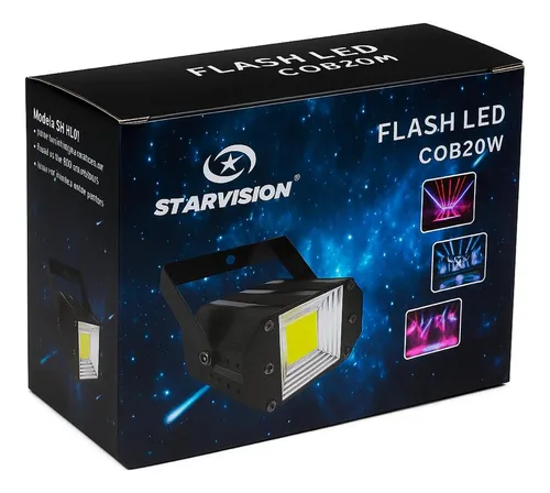Flash Led Cob Blanco Frio Audioritmico 20w Star Vision SV-FL01 - Image 2