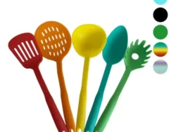 Set Juego 5 Utensilios Carol Cocina Nylon Colores Soft 65005 Surtido