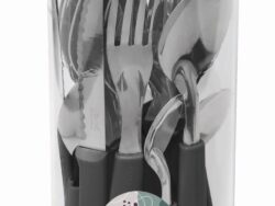 Set Cubiertos Plástico Acero 24 Pz Carol Fusión 92420