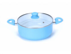Cacerola con tapa de vidrio 26 cm Celeste Carol Linea Soft 4726