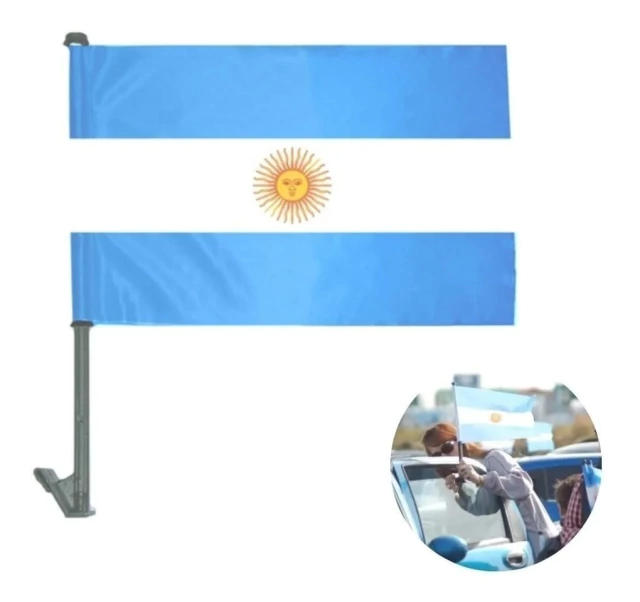 Bandera Argentina Con Mastil Para Auto WCF-12 - Image 2